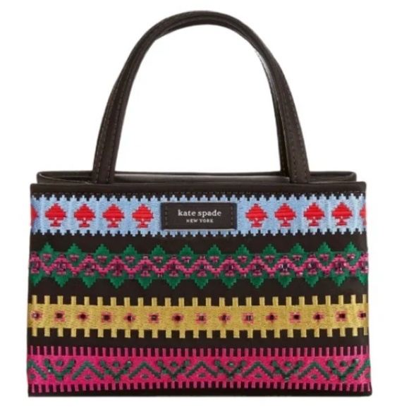 Kate Spade MANHATTAN CARNIVAL FAIR ISLE Purse Mini Tote with Crossbody Strap - Picture 1 of 13